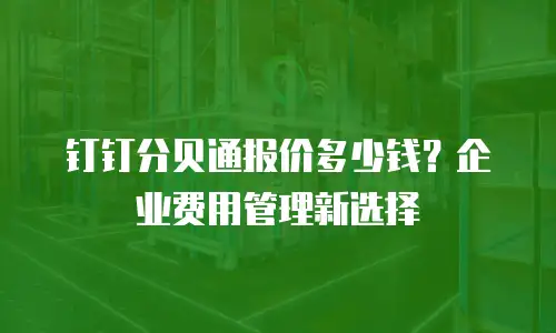钉钉分贝通报价多少钱？企业费用管理新选择