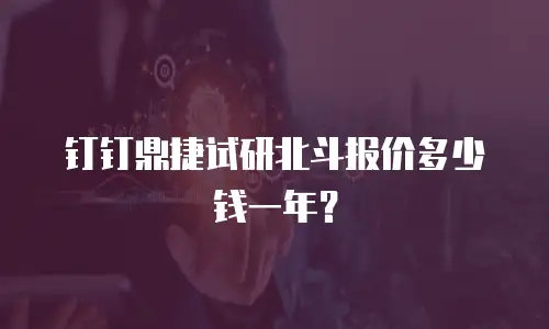 钉钉鼎捷试研北斗报价多少钱一年？