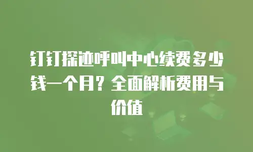 钉钉探迹呼叫中心续费多少钱一个月？全面解析费用与价值