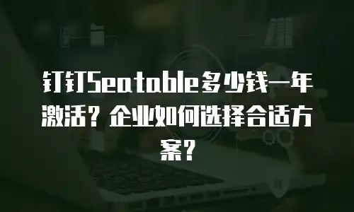 钉钉Seatable多少钱一年激活？企业如何选择合适方案？