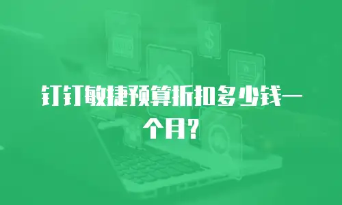 钉钉敏捷预算折扣多少钱一个月？