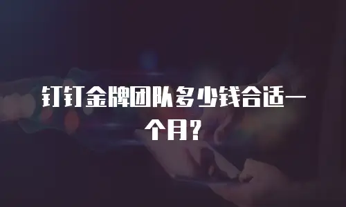 钉钉金牌团队多少钱合适一个月？