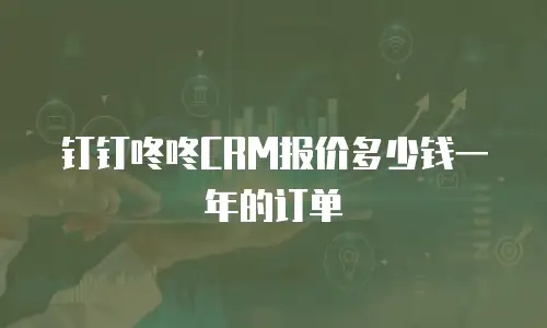 钉钉咚咚CRM报价多少钱一年的订单