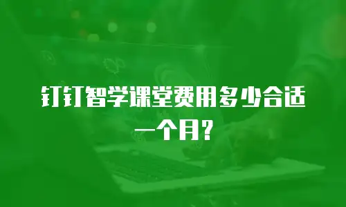 钉钉智学课堂费用多少合适一个月？