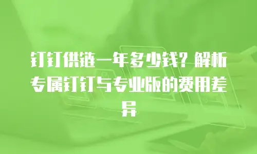 钉钉供链一年多少钱？解析专属钉钉与专业版的费用差异