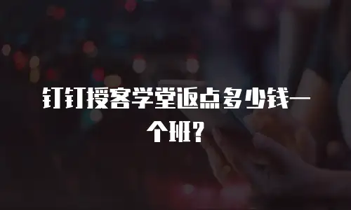 钉钉授客学堂返点多少钱一个班？