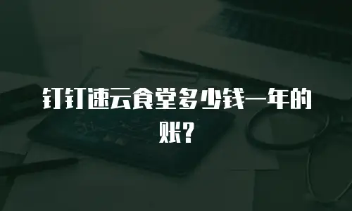 钉钉速云食堂多少钱一年的账？