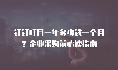钉钉盯目一年多少钱一个月？企业采购前必读指南