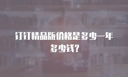 钉钉精品版价格是多少一年多少钱？