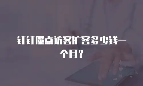 钉钉魔点访客扩容多少钱一个月？