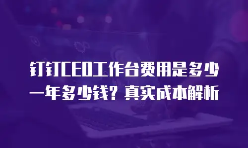 钉钉CEO工作台费用是多少一年多少钱？真实成本解析