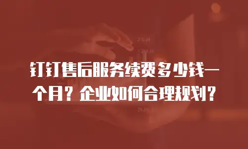 钉钉售后服务续费多少钱一个月？企业如何合理规划？