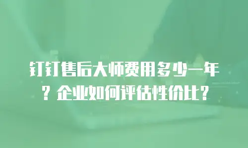钉钉售后大师费用多少一年？企业如何评估性价比？