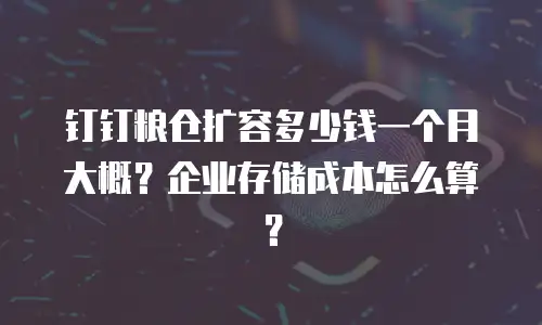 钉钉粮仓扩容多少钱一个月大概？企业存储成本怎么算？