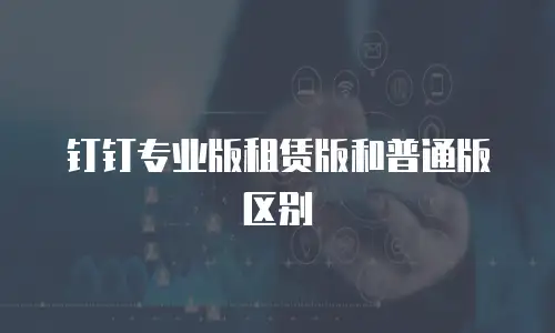 钉钉专业版租赁版和普通版区别
