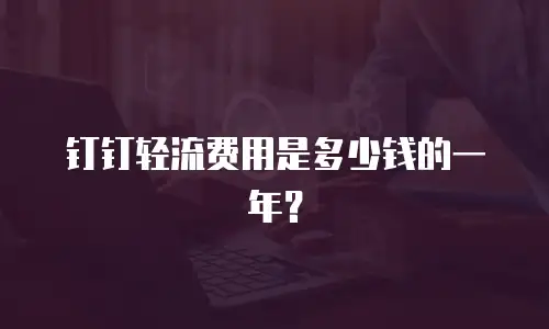 钉钉轻流费用是多少钱的一年？