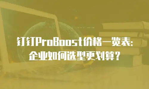 钉钉ProBoost价格一览表：企业如何选型更划算？