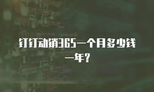 钉钉动销365一个月多少钱一年？