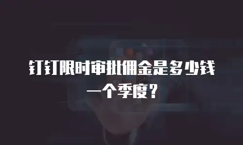 钉钉限时审批佣金是多少钱一个季度？