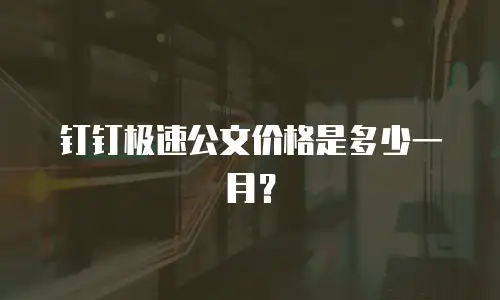 钉钉极速公文价格是多少一月？