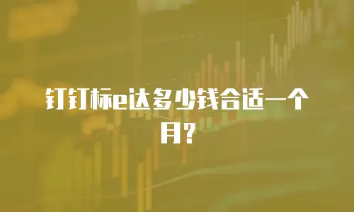 钉钉标e达多少钱合适一个月？