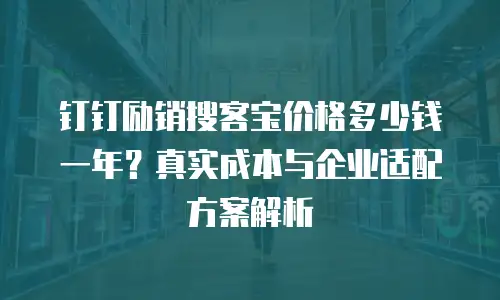 钉钉励销搜客宝价格多少钱一年？真实成本与企业适配方案解析