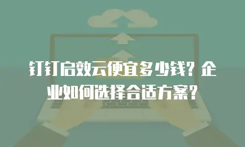 钉钉启效云便宜多少钱？企业如何选择合适方案？