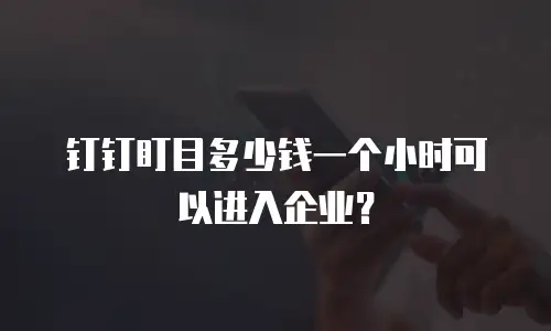 钉钉盯目多少钱一个小时可以进入企业？