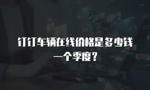 钉钉车辆在线价格是多少钱一个季度？