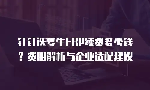 钉钉迭梦生ERP续费多少钱？费用解析与企业适配建议