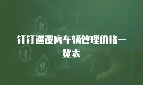 钉钉巡逻鹰车辆管理价格一览表