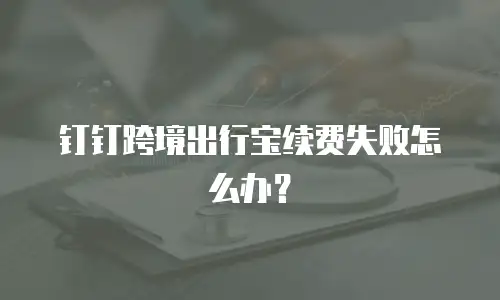 钉钉跨境出行宝续费失败怎么办？