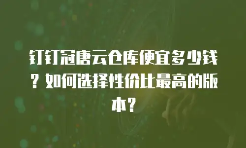 钉钉冠唐云仓库便宜多少钱？如何选择性价比最高的版本？