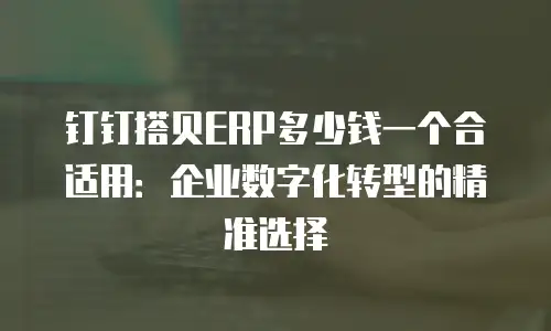 钉钉搭贝ERP多少钱一个合适用：企业数字化转型的精准选择