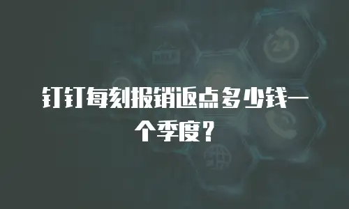 钉钉每刻报销返点多少钱一个季度？