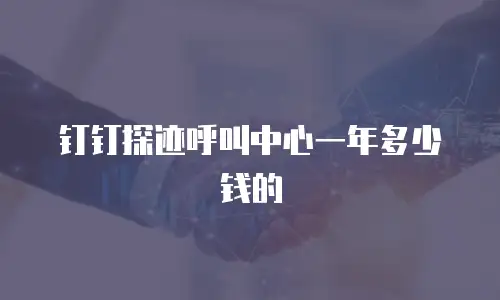 钉钉探迹呼叫中心一年多少钱的