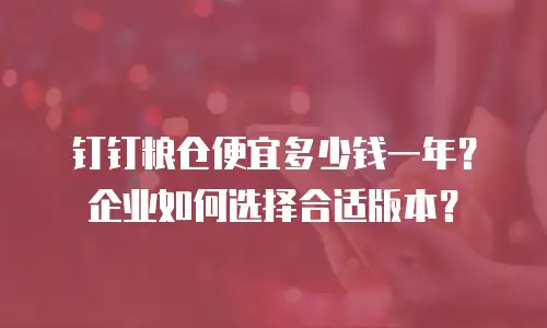 钉钉粮仓便宜多少钱一年？企业如何选择合适版本？
