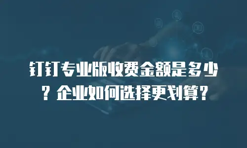 钉钉专业版收费金额是多少？企业如何选择更划算？