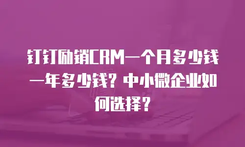 钉钉励销CRM一个月多少钱一年多少钱？中小微企业如何选择？