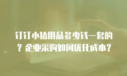 钉钉小猪用品多少钱一套的？企业采购如何优化成本？