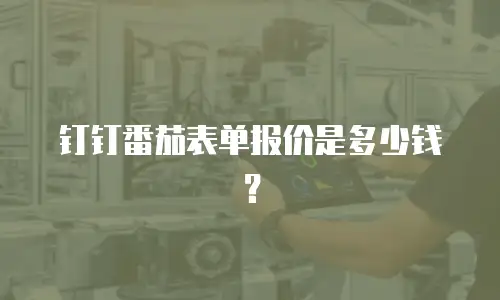 钉钉番茄表单报价是多少钱？