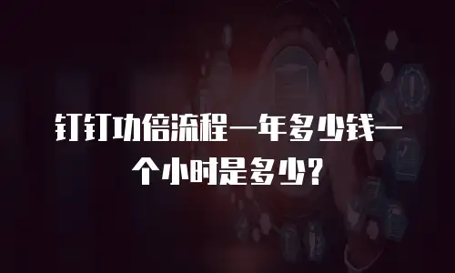 钉钉功倍流程一年多少钱一个小时是多少？