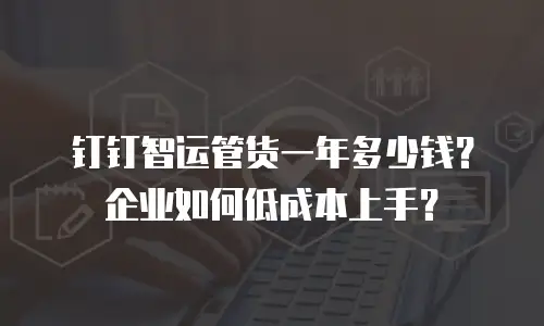 钉钉智运管货一年多少钱？企业如何低成本上手？