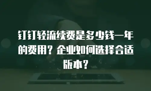 钉钉轻流续费是多少钱一年的费用？企业如何选择合适版本？