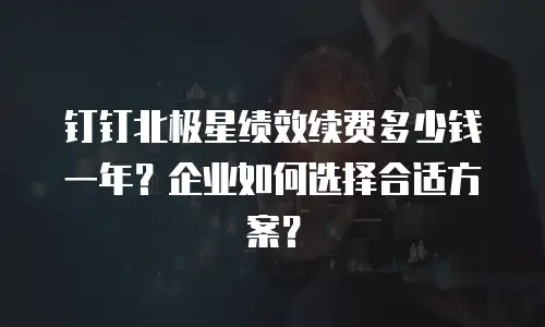 钉钉北极星绩效续费多少钱一年？企业如何选择合适方案？