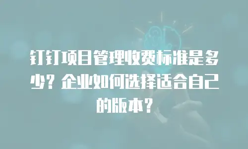 钉钉项目管理收费标准是多少？企业如何选择适合自己的版本？
