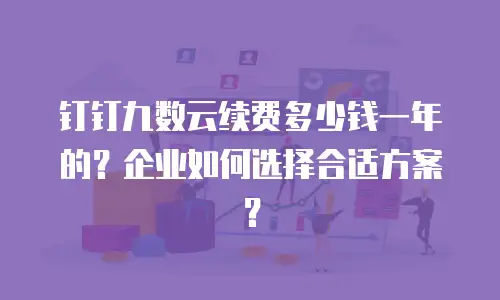 钉钉九数云续费多少钱一年的？企业如何选择合适方案？