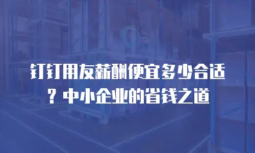 钉钉用友薪酬便宜多少合适？中小企业的省钱之道