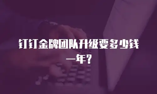 钉钉金牌团队升级要多少钱一年？