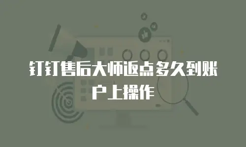 钉钉售后大师返点多久到账户上操作